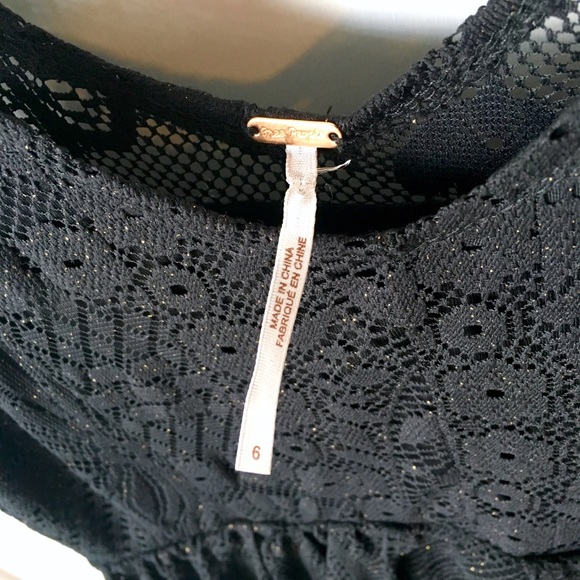 Free People Kristal Lace Salinas Foil Print Black - Picture 6 of 6